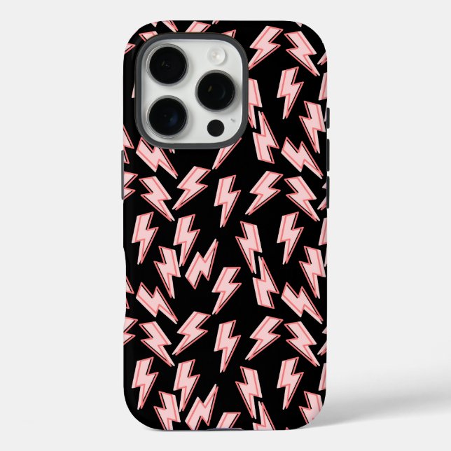 Pink Lightning Bolts Pattern Case-Mate iPhone Case (Back)