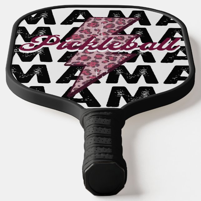 Pink Lightning Mama Personalized Pickleball Paddle (Laydown)