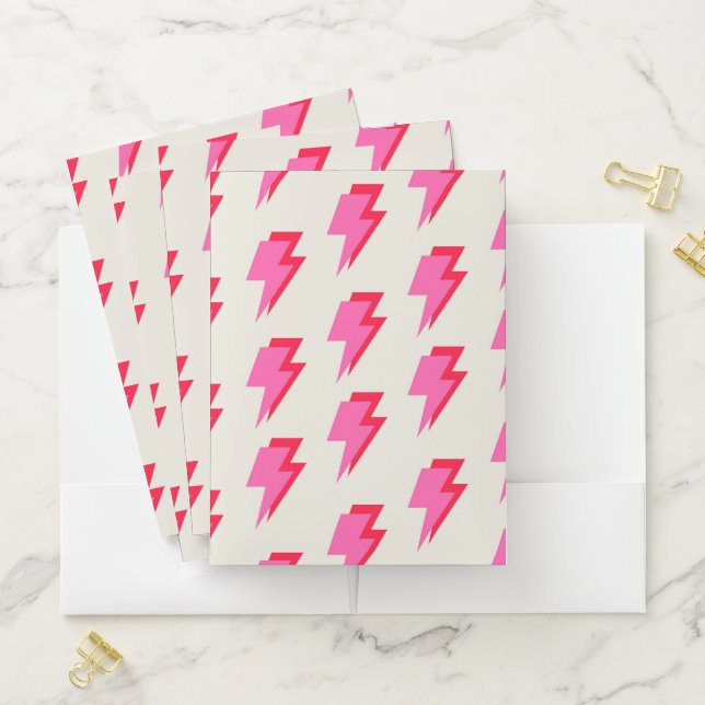 Pink Lightning Stylish Back-to-School Organizer  Pocket Folder (In Situ)