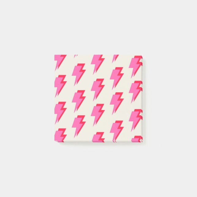 Pink Lightning Stylish Back-to-School Stationery  Post-it Notes (Front)