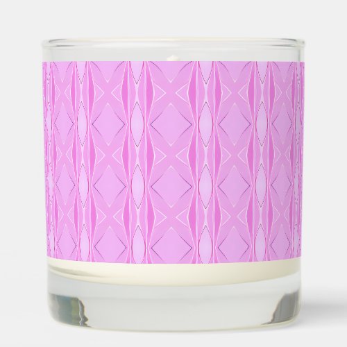 Pink Lilac and Magenta Diamond Geometric Pattern  Scented Candle