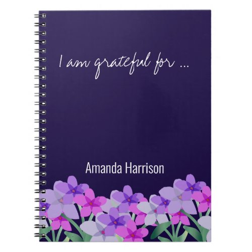Pink lilac floral Gratitude Journal Personalized