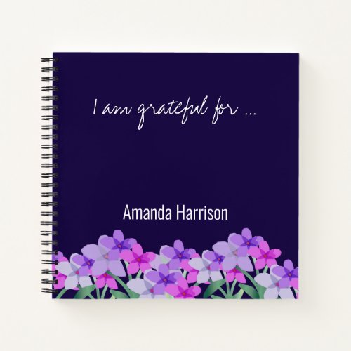 Pink lilac floral Gratitude Journal Personalized