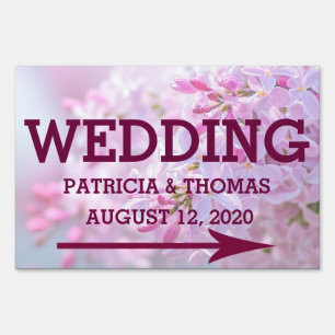 Pink lilac flowers sign