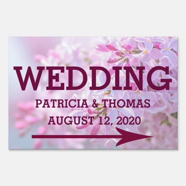 Pink lilac flowers sign (Front)
