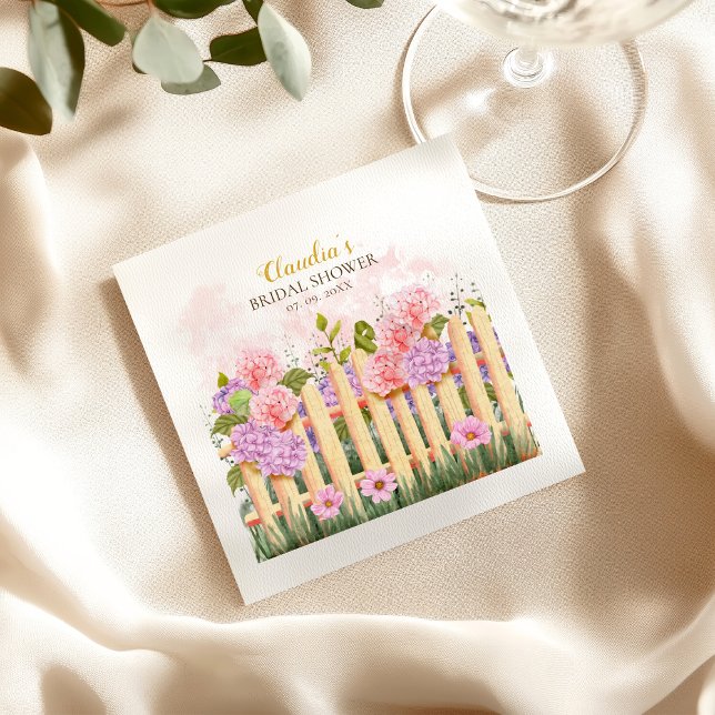 Pink Lilac Hydrangea Fresh Market Bridal Shower  Napkins (Creator Uploaded)