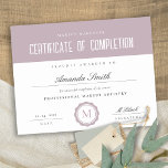 Pink Lilac Minimal Certificate of Completion Award<br><div class="desc">If you need any further customisation please feel free to message me on yellowfebstudio@gmail.com.</div>
