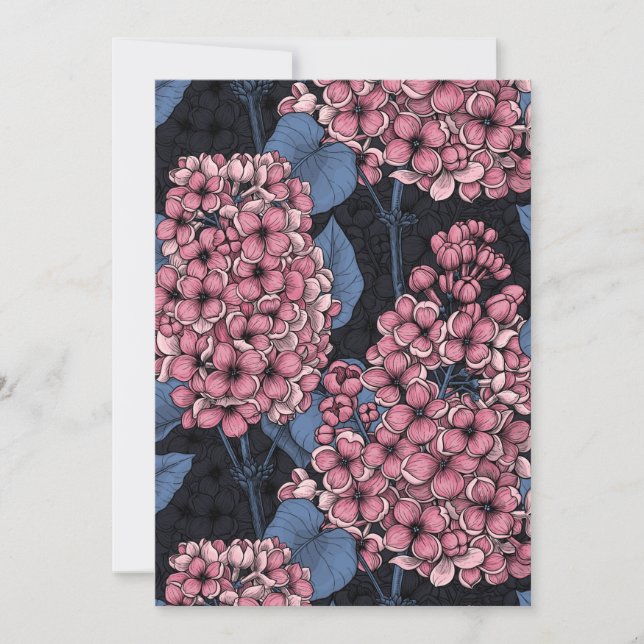 Pink lilac on dark blue (Front)