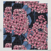 Pink lilac on dark blue (Front/Back)