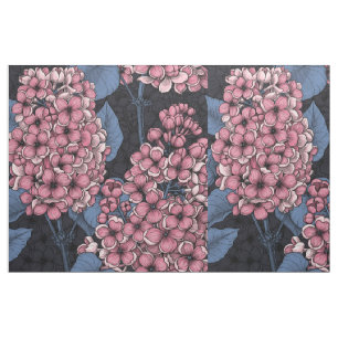 Pink lilac on dark blue fabric