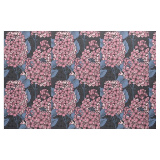 Pink lilac on dark blue fabric