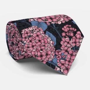 Pink lilac on dark blue neck tie