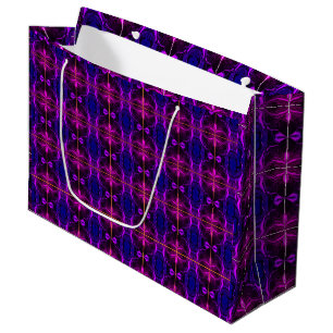 "Pink lilac strokes float" on blue background Large Gift Bag