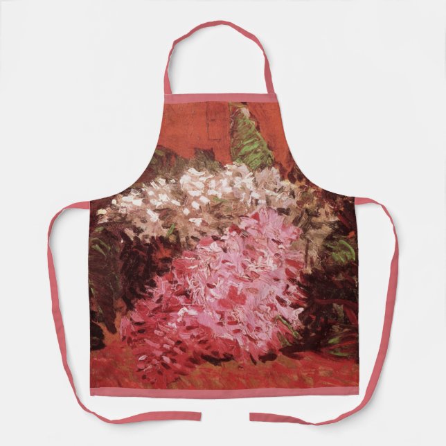 Pink Lilacs by Vincent van Gogh, Still Life Flower Apron (Front)