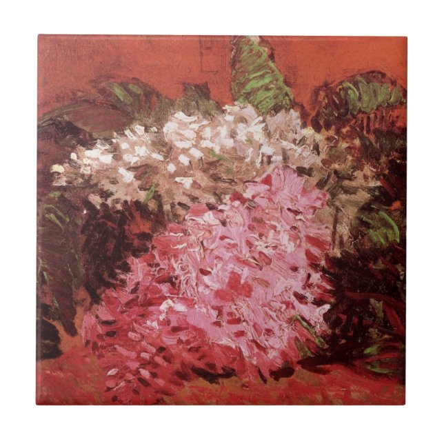 Pink Lilacs by Vincent van Gogh, Still Life Flower Ceramic Tile (Front)