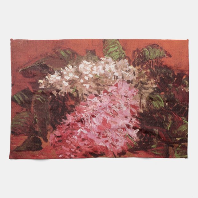Pink Lilacs by Vincent van Gogh, Still Life Flower Kitchen Towel (Horizontal)
