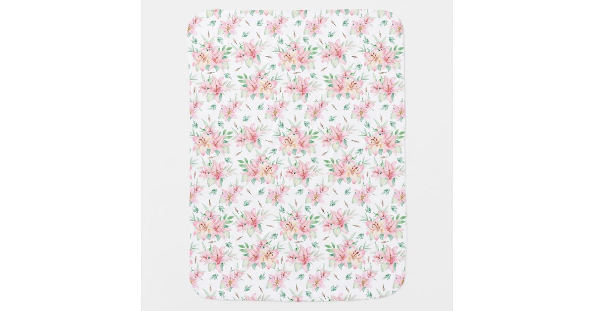 Pink Lilies Baby Blanket Zazzle