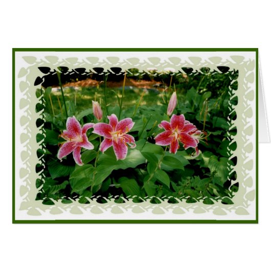 Pink Lilies Cards (Front Horizontal)