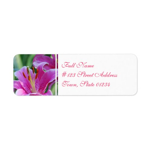 Pink Lilies  Mailing Labels