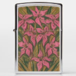 Pink Lilies, pastel painting, flowers, floral art Zippo Lighter