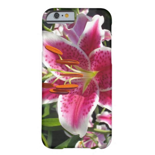 Pink lilies pink tropical flowers pink floral barely there iPhone 6 case