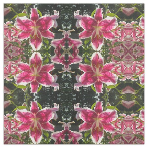 Pink lilies pink tropical flowers pink floral fabric