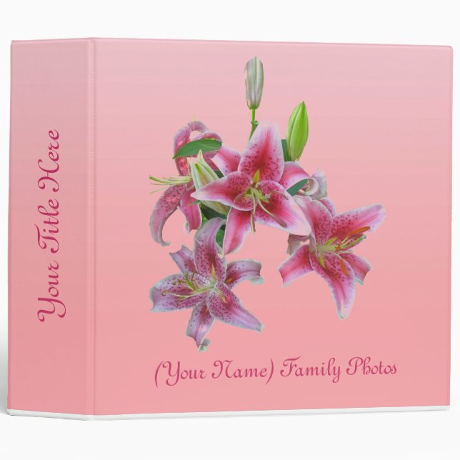Pink Lillies Binder (Front/Spine)