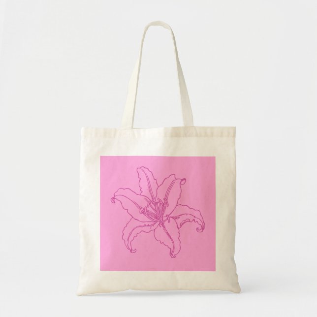 Pink Lilly Tote Bag (Front)