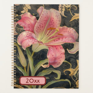 Pink Lily 20XX Classic Spiral Planner Digital Art