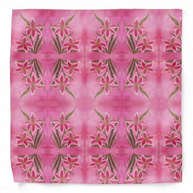 Pink Lily Bandana (Front)