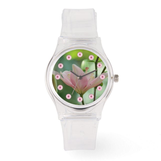Pink Lily-Bokeh by Shirley Taylor Watch (Front)