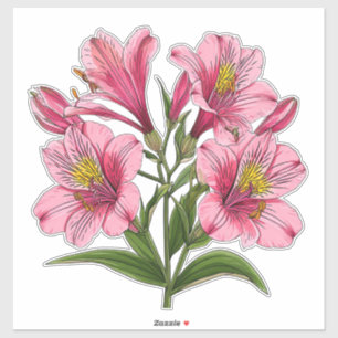 Pink Lily Bouquet Sticker