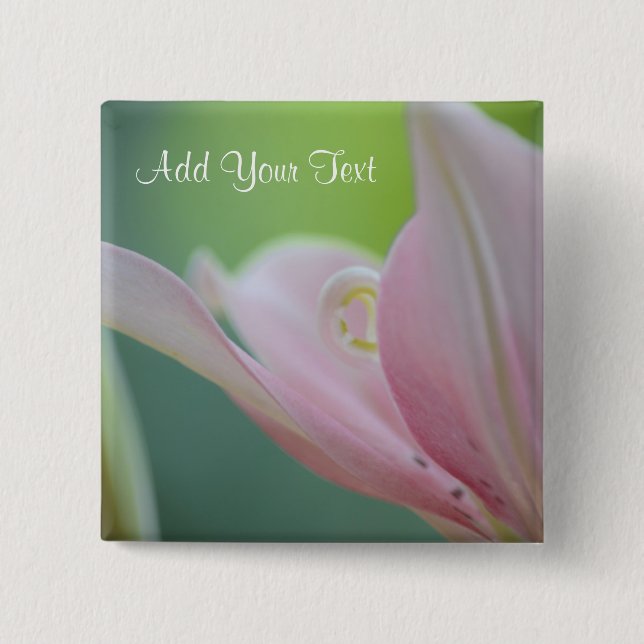 Pink Lily by Shirley Taylor Button (Front)