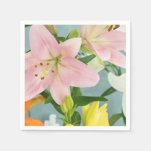 Pink Lily Cocktail Napkin 