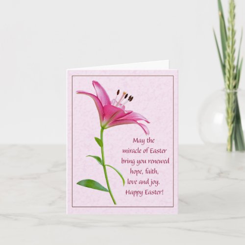 Pink lily Easter card