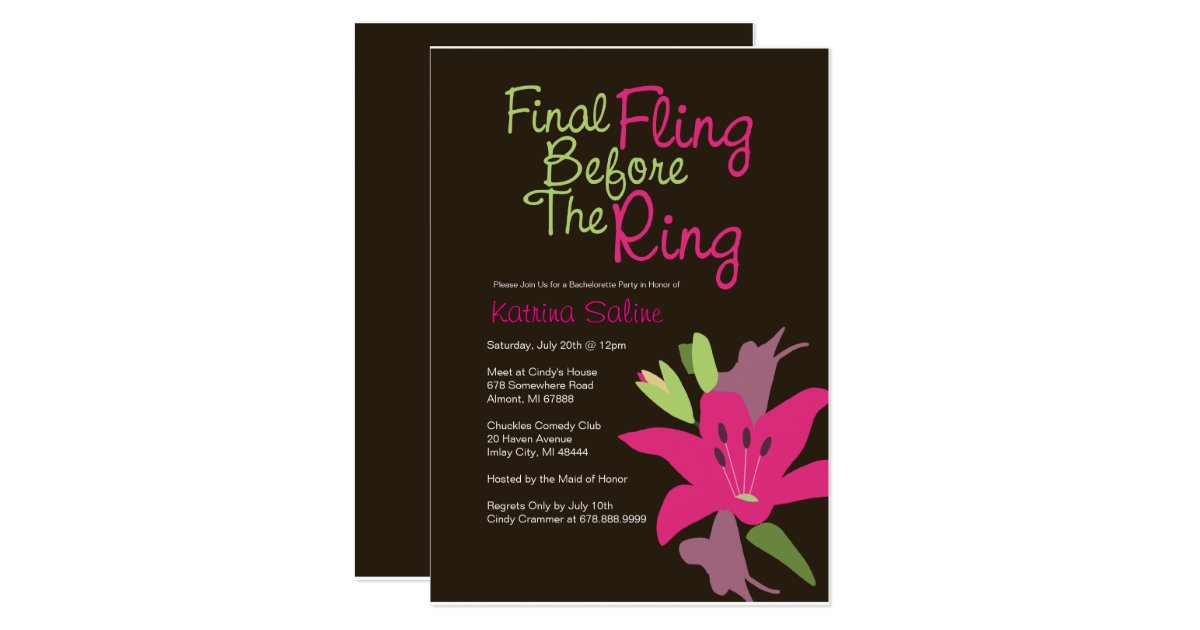 Final Fling Before The Ring Invitations 2