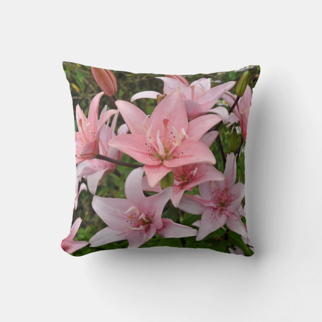 Pink lily floral beauty    desk organizer throw pillow (Front)