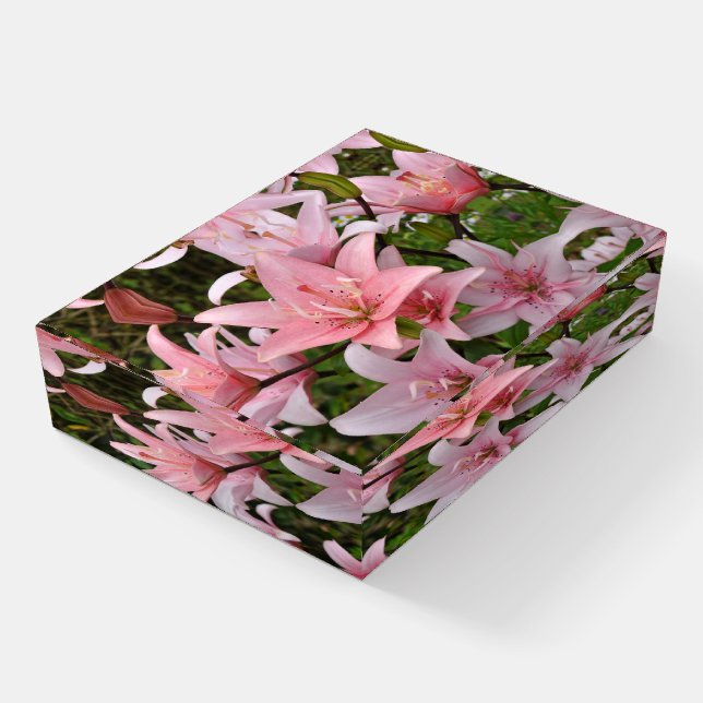 Pink lily floral beauty      paperweight (Angled)