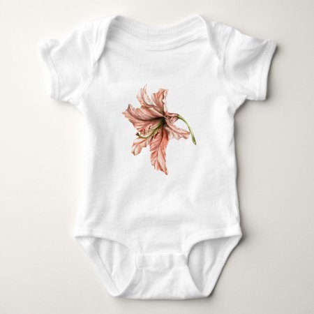 Pink Lily Flower Baby Bodysuit