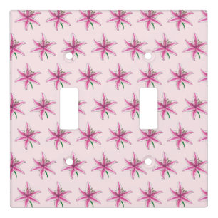 Pink Lily Flower Floral Print Garden Lilies Light Switch Cover