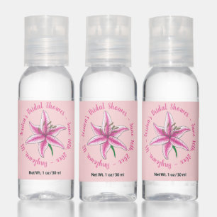 Pink Lily Flower Garden Party Wedding Shower Hand Sanitizer