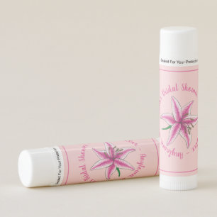 Pink Lily Flower Garden Party Wedding Shower Lip Balm