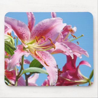 Pink Lily Flowers mousepad gifts Holidays Lilies