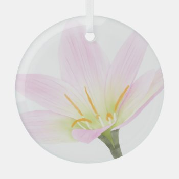 Pink Lily Glass Ornament by LilithDeAnu at Zazzle
