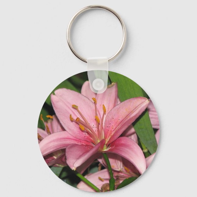 Pink Lily Keychain (Front)