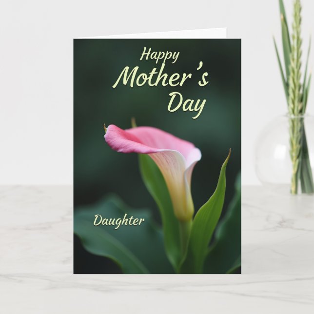 Pink Lily Mothers Day Daughter Card (Front)