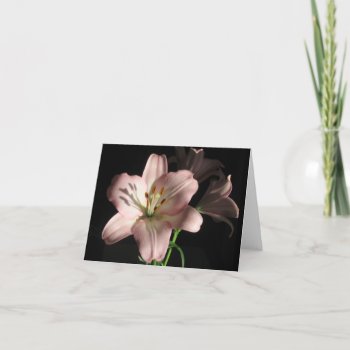 Pink Lily Note Card by HeavensWork at Zazzle