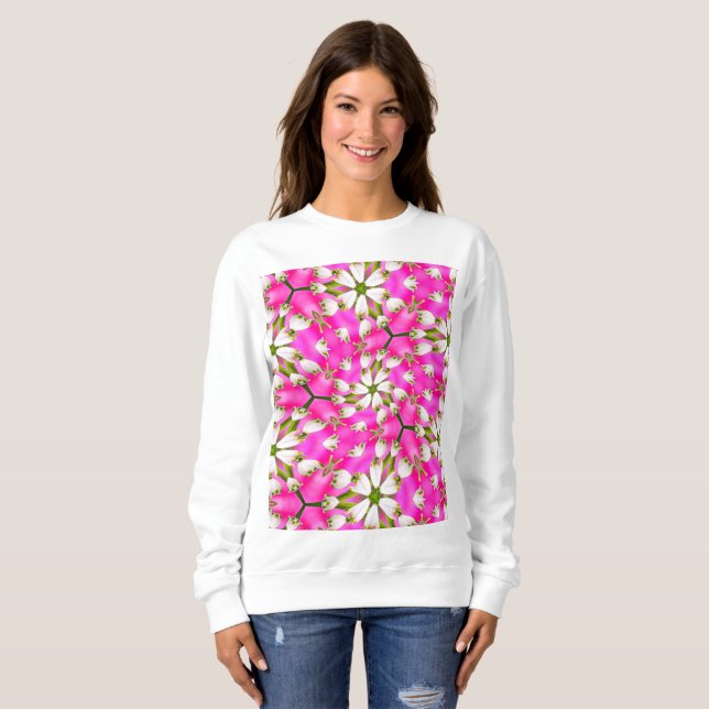 Pink Lily Pattern Sweatshirt (Front Full)