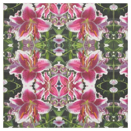 Pink lily pink floral pink flower tropical flower fabric