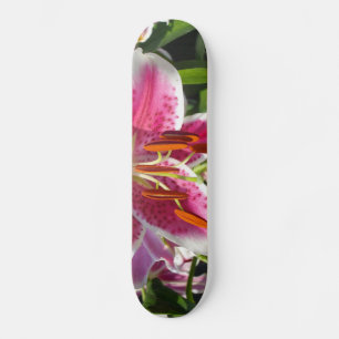 Pink lily pink floral pink flower tropical flower skateboard
